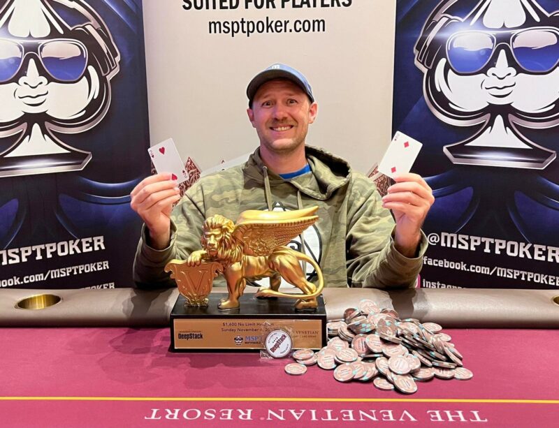 Connor Stuewe Claims First Place After 3-Way Chop at $1,600 MSPT Venetian Main Event ($156,520)