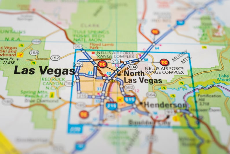 North Las Vegas on a map