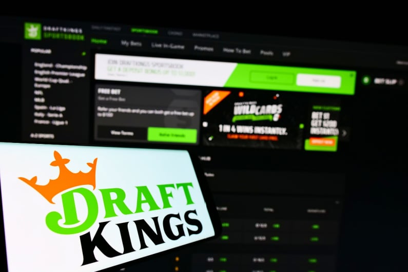 DraftKings on phone and monitor