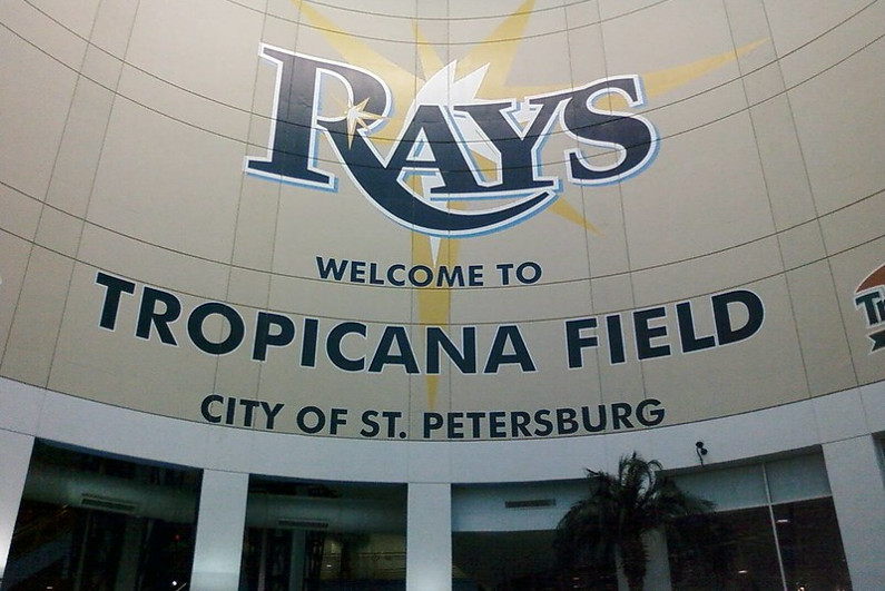 Tampa Bay Rays logo at Tropicana Field