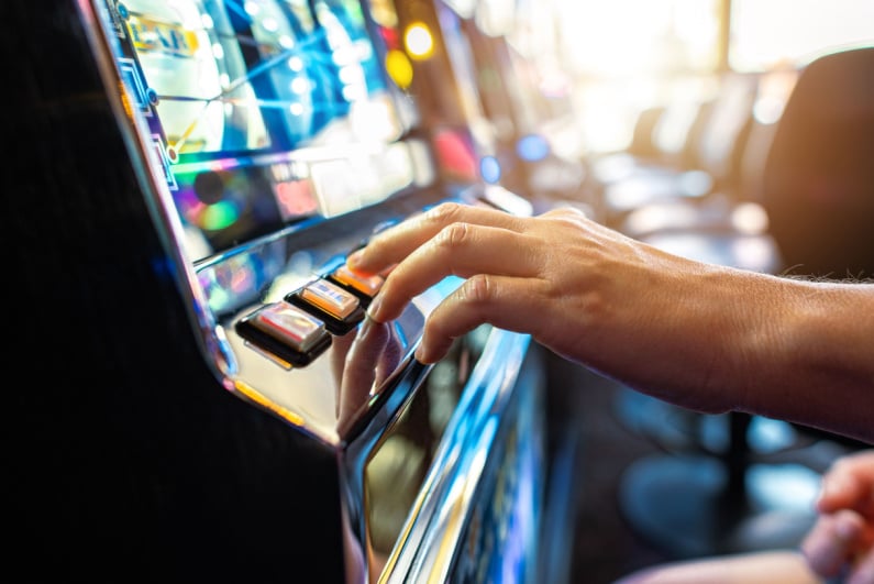 Person playing slots