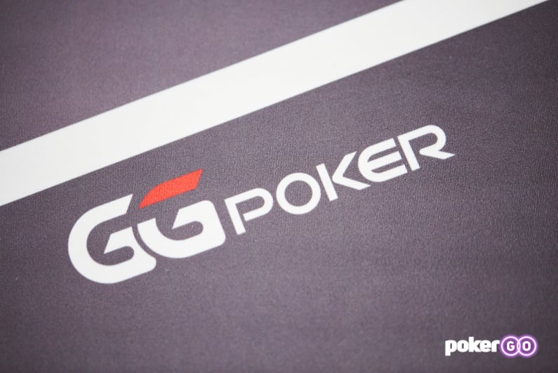 GGPoker logo on table felt