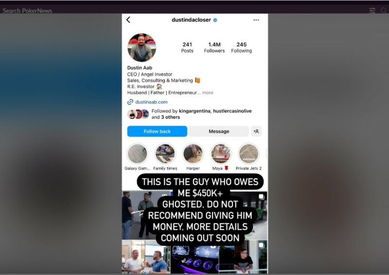 Poker Vlogger “Rampage” Calls Out a Instagram Influencer Scammer, Claims He’s Owed $450K